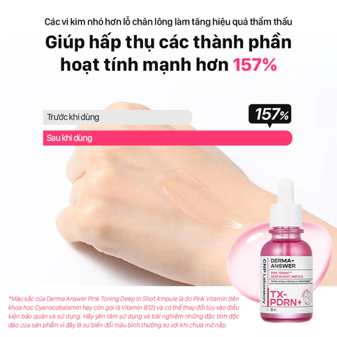 Tinh Chất Vi Kim Dưỡng Sáng Hồng Da CNP Derma Answer Pink Toning Deep-In Shot Ampoule
