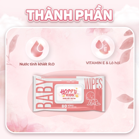 Khăn Ướt Cho Bé Happy Kids EcoWipes Không Mùi