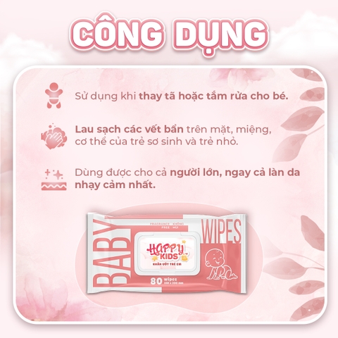 Khăn Ướt Cho Bé Happy Kids EcoWipes Không Mùi