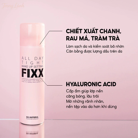 Xịt Khóa Makeup Toàn Diện So Natural Phân Loại Theo Từng Loại Da