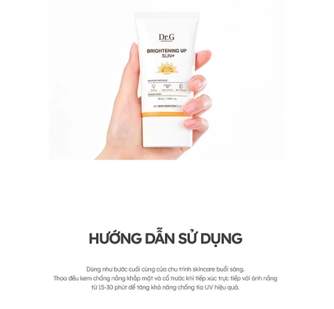 Kem Chống Nắng Nâng Tông Dr.G Hỗ Trợ Kiềm Dầu Brightening Up Sun+ SPF50+ PA+++