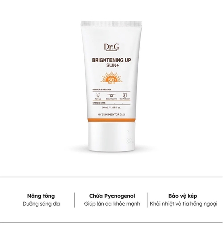 Kem Chống Nắng Nâng Tông Dr.G Hỗ Trợ Kiềm Dầu Brightening Up Sun+ SPF50+ PA+++