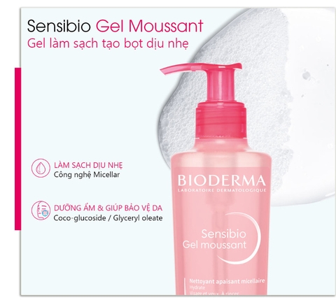 Combo Kem Dưỡng Bioderma Cấp Ẩm Và Làm Dịu Cho Da Nhạy Cảm 40ml + Gel Rửa Mặt 45ml