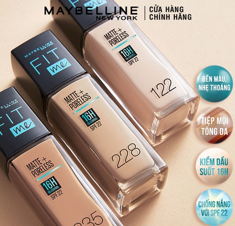 Kem Nền Maybelline Fitme Mịn Nhẹ Kiềm Dầu Chống Nắng 30ml