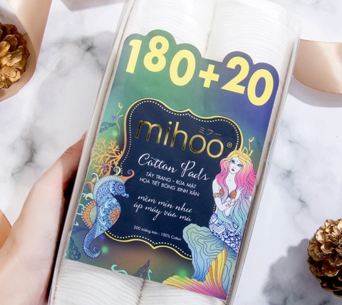 Bông Tẩy Trang Mihoo Bông Tròn Túi 200 Miếng