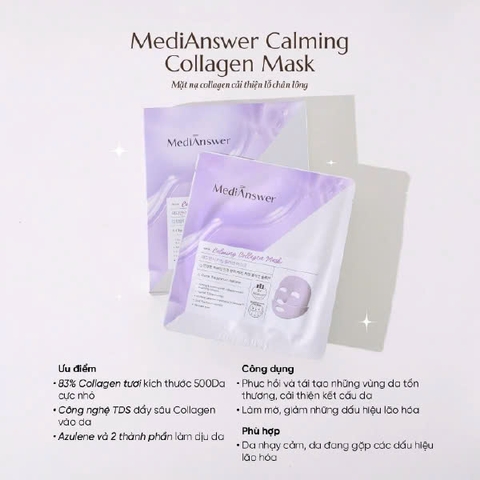 Mặt Nạ Thạch MediAnswer Calming Collagen Mask 37g x 5 Miếng