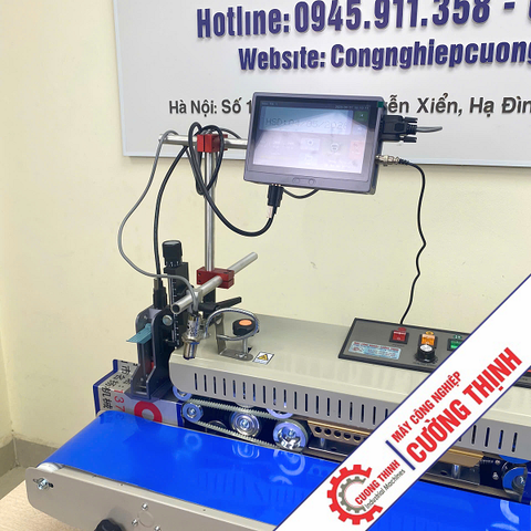 Máy hàn miệng túi liên tục kết hợp in date