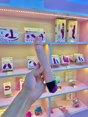 Dương vật cây giả 2 pin silicon xoay - Baile