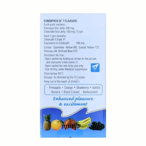 THUỐC KAMAGRA ORAL JELLY 100MG VOL 1, HỘP 7 GÓI