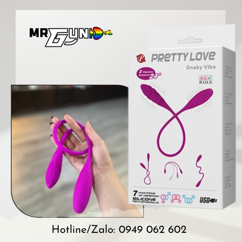 Trứng rung 2 đầu 7 chế độ rung, dùng sạc - Pretty Love Snaky Vibe
