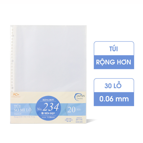 Bìa Lỗ (Túi Sơ Mi Lỗ) Rộng Hơn PA234