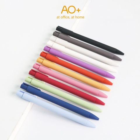Bút Bi Gel Bấm AO+ Mực Đen BG101