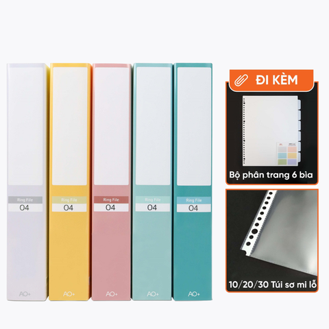 Bìa Còng Switch ON Kèm Phân Trang, Túi Sơ Mi Lỗ