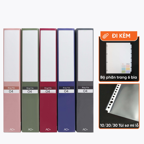 Bìa Còng Switch OFF Kèm Phân Trang, Túi Sơ Mi Lỗ