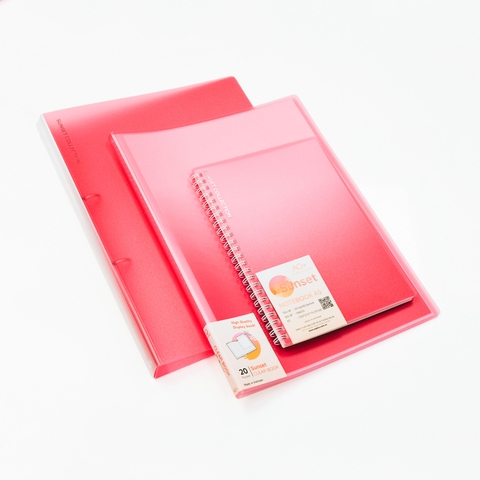 [Combo Sunset 3] Sổ tay A5 + Bìa lá A4 + Bìa còng O2