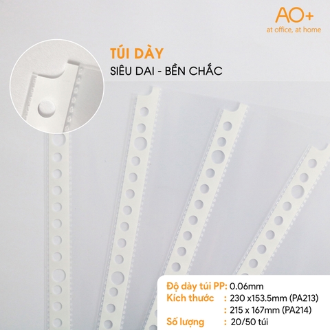 Bìa lá lỗ A5 rời đựng tài liệu, độ dày 0.06mm (Xấp 20/50 lá) PA213/PA214