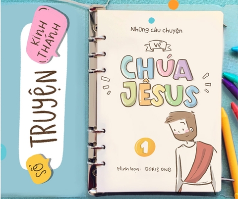 Sổ Truyện Kinh Thánh In Màu Giấy Vẽ Cao Cấp của DORIS Ong