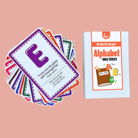 SU - Bộ Thẻ 26 Câu Gốc Kinh Thánh Song Ngữc ALPHABET BIBLE VERSES 6x9Cm