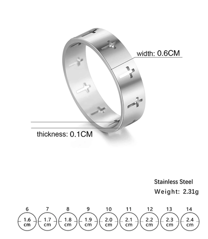 Nhẫn Nam Nhiều Chi Tiết Thập tự