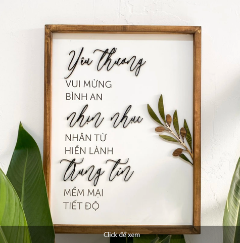 [Faithworks] Tranh gỗ Câu gốc 9 bông trái thánh linh - 30x40cm