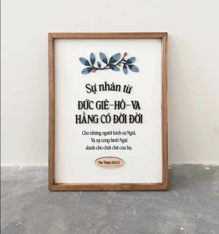 [Faithworks] Tranh gỗ Câu gốc Thi thiên 103:17 | Joshua chữ nhật 30x40Cm Sự nhân từ Đức Giê-Hô-Va