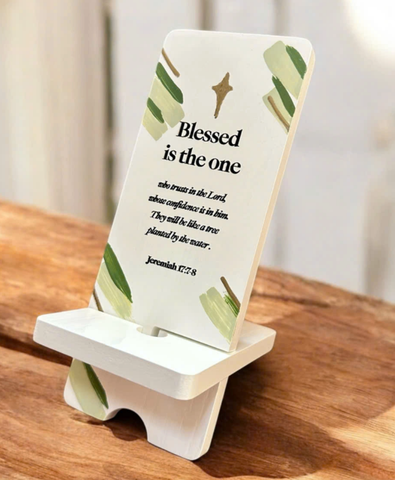 [Faithworks] Giá đỡ điện thoại câu gốc Blessed Is The One - 16x7Cm