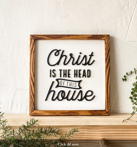 [Faith works] Tranh gỗ Câu gốc vuông Christ is the Head - Gabor 20x20Cm