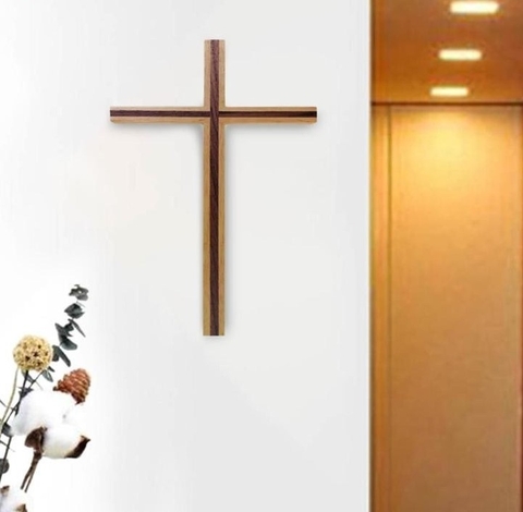 Thập tự giá gỗ 2 màu 26x13cm decor rất đẹp