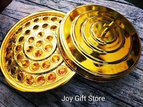 Mâm tiệc thánh Nhôm mạ Vàng 42 Ly