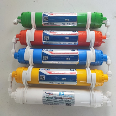 Bộ lõi khoáng số 56789 AQUA màu dùng cho máy lọc nước ro gia đình