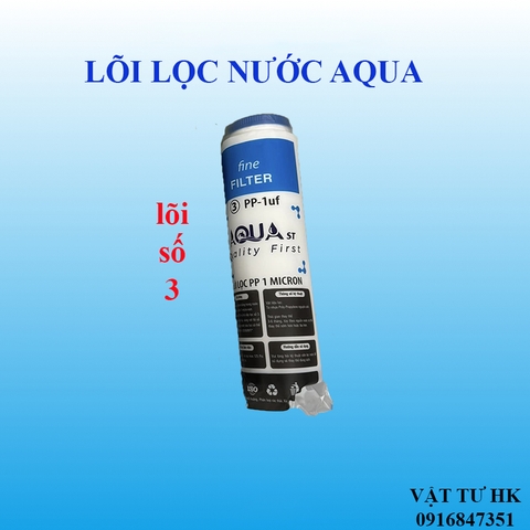 Lõi lọc thô số 3 - PP 1 micron dùng cho máy lọc nước ro AQUA