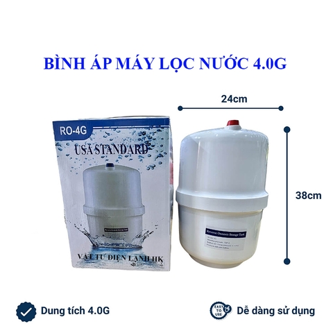 Bình áp 4.0G dùng cho máy lọc nước ro gia đình