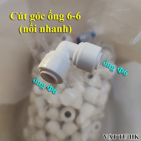 Cút góc 6-6 mm nối nhanh dùng cho máy lọc nước RO gia đình