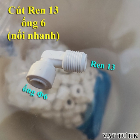 Cút ren 13 ra ống phi 6 mm dùng cho máy lọc nước RO gia đình