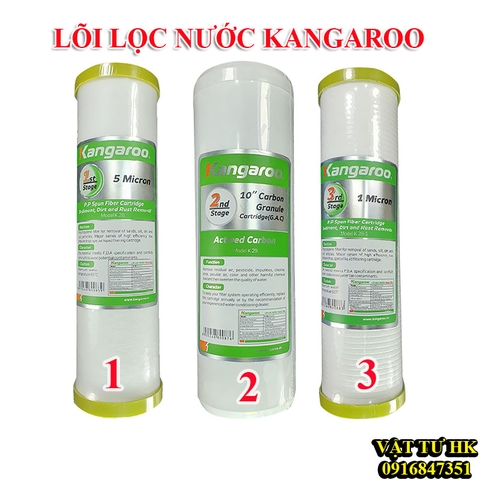 Bộ 3 lõi lọc thô số 123 dùng cho máy lọc nước RO KANGAROO