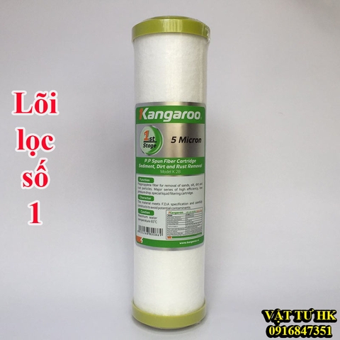 Lõi lọc thô số 1 PP 5 micron dùng cho máy lọc nước ro KANGAROO