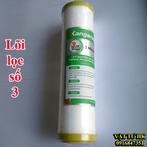 Lõi lọc thô số 3 PP 1 micron dùng cho máy lọc nước ro KANGAROO