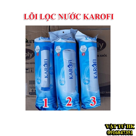 Bộ 3 lõi lọc thô số 123 dùng cho máy lọc nước RO KAROFI