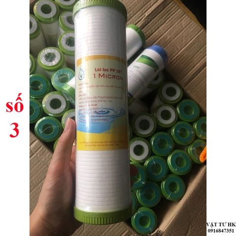 Lõi lọc thô số 3 PP vằn 1 Micron dùng cho máy lọc nước RO gia đình