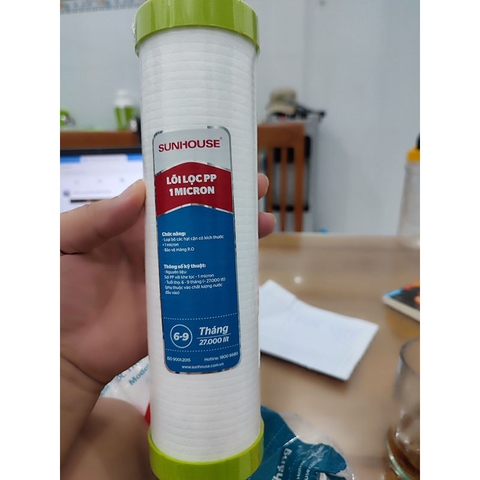 Lõi lọc thô số 3 PP 1 micron dùng cho máy lọc nước ro SUNHOUSE