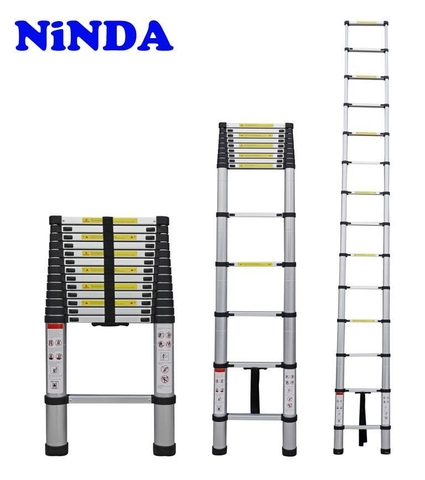 Thang nhôm rút gọn NiNDA ND-44 đai đen cao 4m4