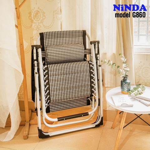 Ghế xếp thư giãn NiNDA G860 chắc chắn, tiện lợi.