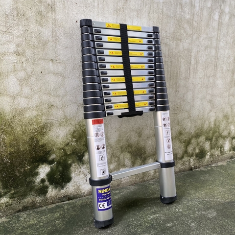 Thang nhôm rút gọn NiNDA ND-44 đai đen cao 4m4