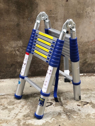 Thang nhôm rút gọn NiNDA NK-56AI đai xanh chữ A 2m8, duỗi 5m6