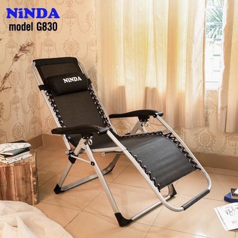 Ghế xếp thư giãn NiNDA G830 Khóa kim loại, tải trọng cao.
