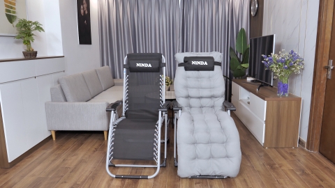 Ghế xếp thư giãn Có Nệm NiNDA G830 Khóa kim loại, tải trọng cao.