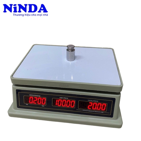 Cân điện tử tính tiền NiNDA QUA 832 tải 30kg chống nước, độ chính xác cao