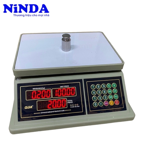 Cân điện tử tính tiền NiNDA QUA 832 tải 30kg chống nước, độ chính xác cao