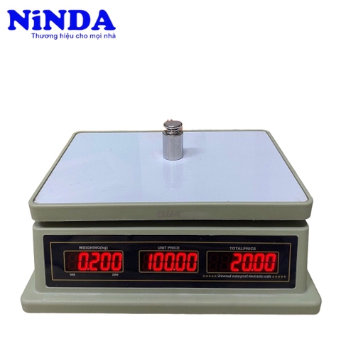 Cân điện tử tính tiền NiNDA QUA 832 tải 30kg chống nước, độ chính xác cao