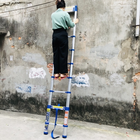 Thang nhôm rút gọn NiNDA NK-38 đai xanh cao 3m8